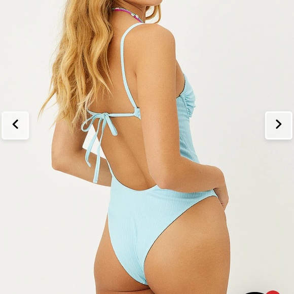 Frankies bikinis one piece blue swimsuit small - Picture 2 of 4